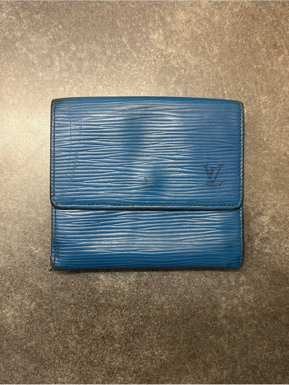 Louis Vuitton Blue Epi Leather Small Bi-Fold Wallet